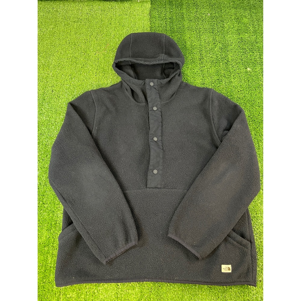 The North Face Mens Campshire Sherpa Fleece Pullover Hoodie Blue Large NF0A33QV